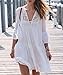 Sanifer Women Summer Beach Cover Up Dresses White Crochet Swimsuit Cover Up Beachwear (White)