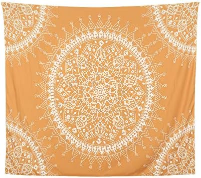Mandala Tapestry Hippie Bohemian Tapestries Yellow Flower Psychedelic Decor Wall Hanging Decorative Tapestry Apartment Accessories Collection Bedroom, Living Room, Dorm Tapestries