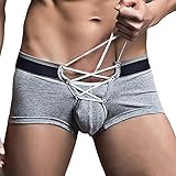 Sandbank Men's Sexy Lingerie Cotton Tie Rope Cute Boxer Brief Underwear Panties