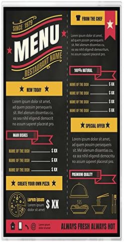 Menu Covers by MenuCoverMan • Pack of 12 - 5.5" Wide x 11" Tall - Solo Panel Style TopOpen OnePocket TwoView. 100% USA-MADE All Clear Virgin Vinyl Cafe Menu Covers Heat Sealed Edges MCM-ACV-100-5.5X11