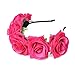 Ever Fairy Women Single Rose Flower Wreath Hoop Jewelry Hair Band Type Bridal Wreath Holder Hoop