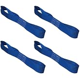 Amazon Basics Soft Loop Motorcycle Tie Down Straps, Blue, 4-Pack, 17"