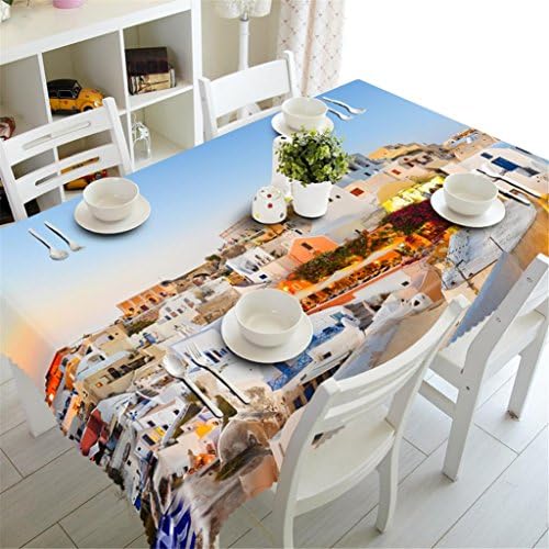 GFYWZ Tablecloth 3D Visual space Houses building Polyester Digital printing Dust-proof Tasteless Kitchen Decoration Rectangular Table Cover Available In Various Sizes , a