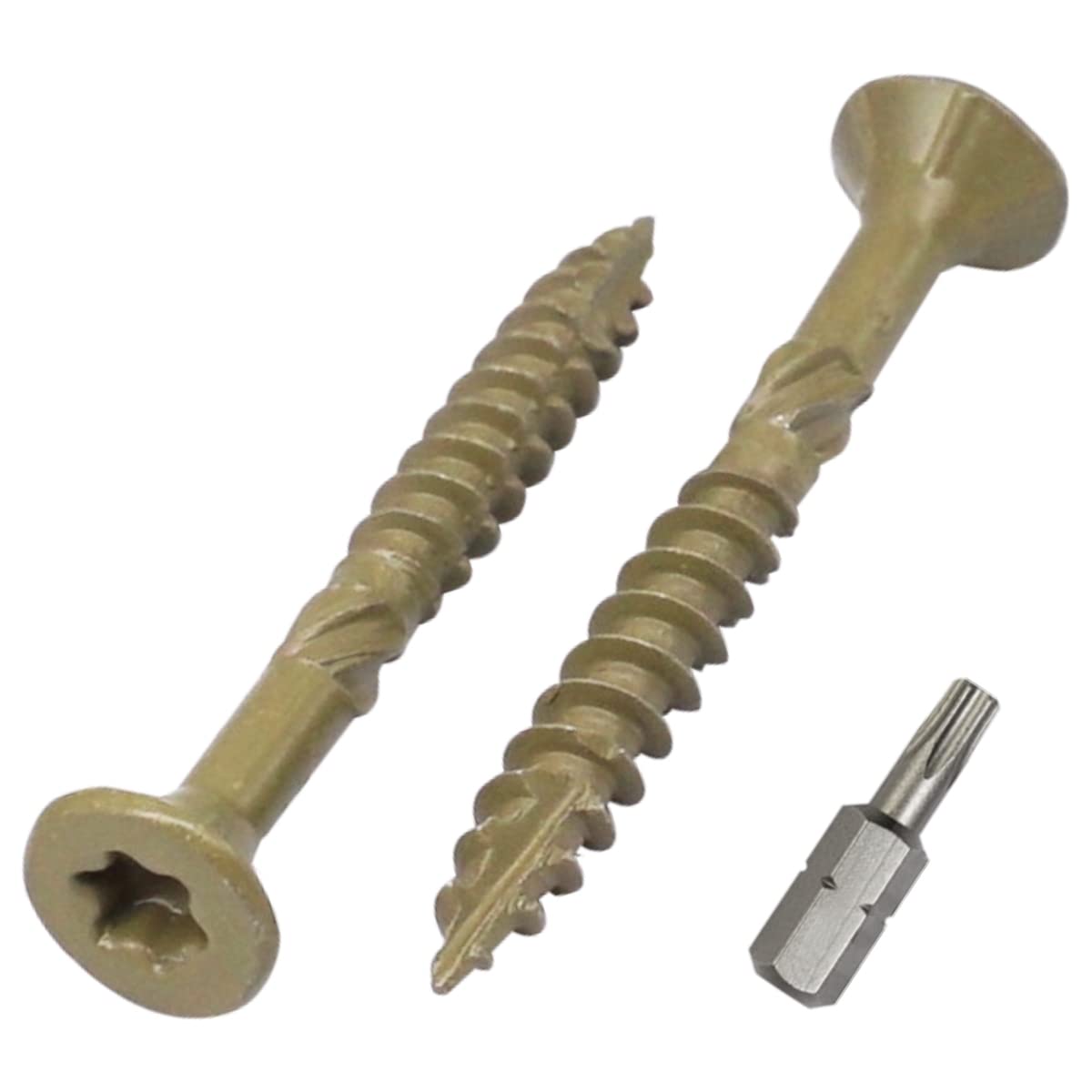 SKIR'CO (Pack of 100 pcs) Green Anti-corrosion Finish 4.5 x 40 mm Timber Decking Screws, Wood Screws, Type 17, Countersunk Torx Head