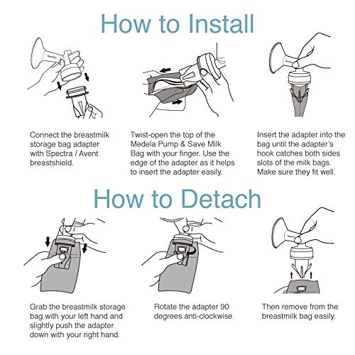 image for Papablic Direct Pump Bag Adapters for Medela Pump and Save Breastmilk 