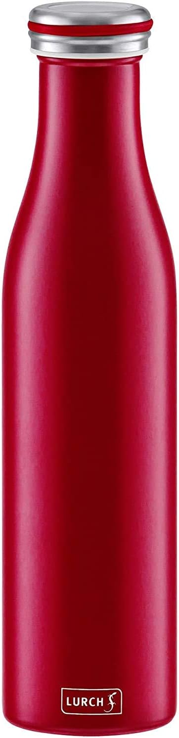 Lurch Germany Thermal Bottle for Hot and Cold Drinks Made of Double-Walled Stainless Steel (Burgundy, 25, oz. | 0.75l): Home & Kitchen