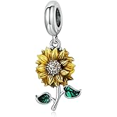 MEITAIHE Sunflower Charms for Bracelets 925 Sterling Silver Colorful Oil Dripping Flower Charm Christmas Charms for Women Bracelets (Sunflower)