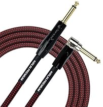 KIRLIN Cable IWB-202BFGL-10/BR 10-Feet Premium Plus Instrument Cable, Black/Red Woven Jacket
