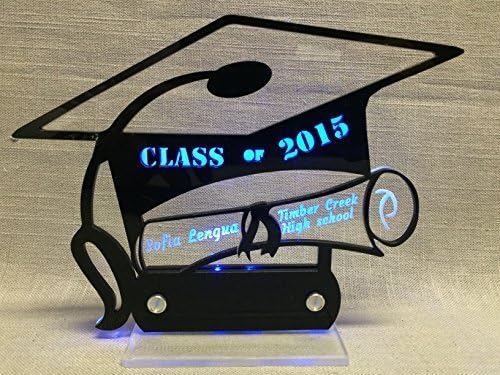 Graduation Personalized Cake Topper with LED Light By Acryleddesigns by Acryled designs