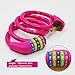 IDEALUX Bike Lock Cable – 4 Feet Resettable Cable Lock – Self Coiling 5 Digit Combination Bicycle Lock (Rose Red)thumb 1