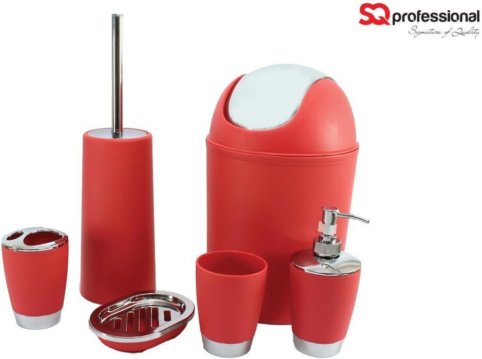 6 Pezzi SQ Professional Set di Accessori per Il Bagno Giallo