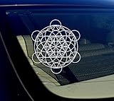 Merkaba Leaf Sacred Geometry Vinyl Decal Sticker Kabbalah Math (Merkaba White)