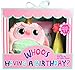 Whoooâ€s Having a Birthday Gift Set for Girls- Book, Owl, and Keepsake Hat with Changeable Stickers for Years 1-9. Perfect First Birthday and Toddler Years 1 2 3 4 5