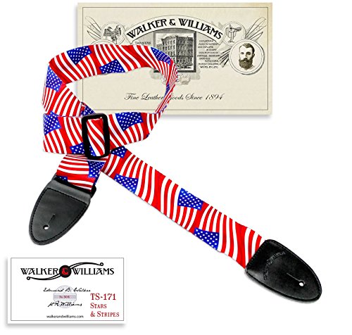 Walker & Williams TS-171 Stars & Stripes American Flag Guitar Strap