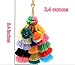 BRUCEWANG Hand Made Colorful Bohemian Pom Pom Tassel Handbag Charms key chain women-Gift (Style C)