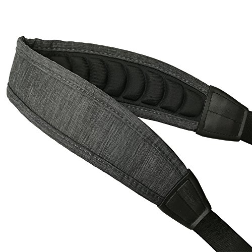 Xinlinke Saxophone Strap Alto Tenor Bari Soprano Sax Neck Strap Pressure Reducing Soft Padded with Metal Hook Grey