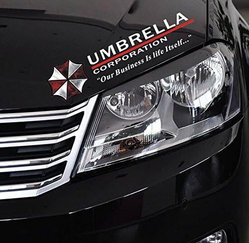 Coolar 2pcs Resident Evil Umbrella Car Styling Sticker Cool Headlamp eyebrow Car Sticker Car Decal 35x10cm (White)