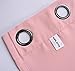 MIUCO Room Darkening Soild Grommet Blackout Curtains for Kids Bedroom Window Curtains Set of 2 52x84 Inch Pink, Bonus 2 Tie Backs Included