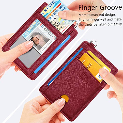 FurArt Slim Minimalist Wallet, Front Pocket Wallets, RFID Blocking, Credit Card Holder with Disassembly D-Shackle
