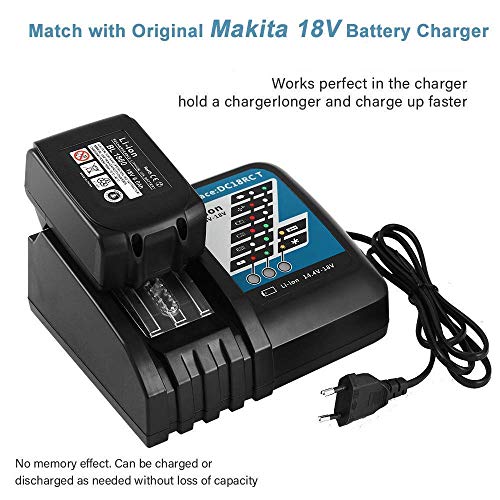 2Pack 3000mAh BL1830 18V Battery for Makita Lithium ion Replacement Battery BL1815N BL1820 BL1830 BL1840 BL1845 BL1850 BL1850B-2 LXT-400 18-Volt Cordless Power Tools Batteries