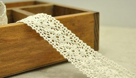 Amazon Com No 1 Cotton Lace Trim Natural Cream 25mmw 10 Meters Kitchen Dining