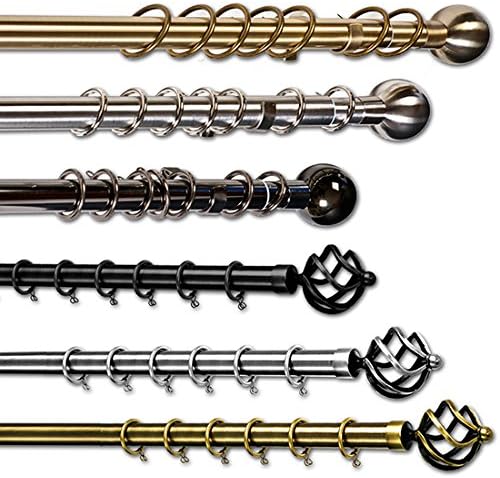 Lite Fx Extendable Metal Pole - 25/28mm Diameter - Ball or Cage Finial - 5 Colours (120-220cm, Painted Silver - Cage)
