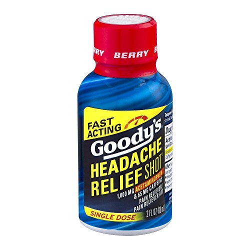 Goody's Headache Relief Shot, Acetaminophen & Caffeine Quickly Relieve Pain Due to Headaches and Body Aches - Berry Flavor - 2 Fluid Ounce