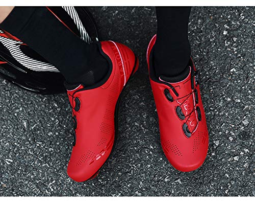 Fietsschoenen Govoland Heren En Dames Racefiets Fietsschoenen Veters Fietsschoenen Indoor/Outdoor Met Slot(44, Black) - Image 4