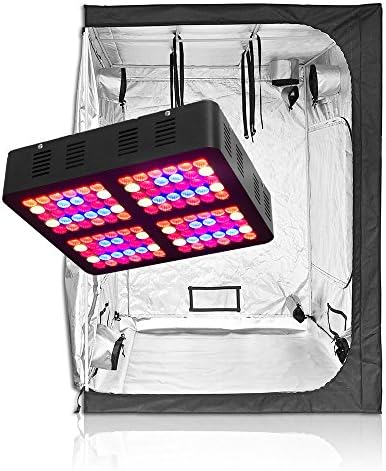 TopoLite LED 600W Full Spectrum Grow Light + 60"x60"x80" Grow Tent Dark Room Indoor Hydroponic System Kit