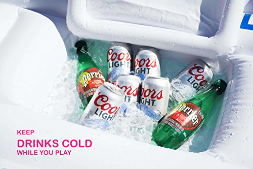 Beer Pong Pool Float - Fun Competitive Design! Inflatable Floating Beer Pong Table and Lounge Floats w Built in Cooler Made of Quality Raft Material, Includes Ping Pong Balls, Great for Pool Parties! - Thumbnail 4