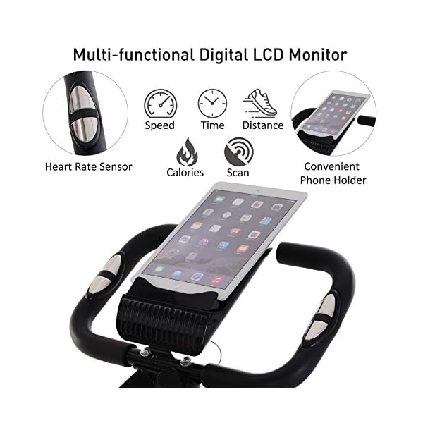 HOMCOM-2-in-1-Foldable-Magnetic-Resistance-Exercise-Bike-Stationary-Upright-Magnetic-Recumbent-Cycling-with-Arm-Resistance-Bands HOMCOM 2-in-1 Foldable Exercise Bike Recumbent Stationary Bike 8-Level Adjustable Magnetic Resistance with Pulse Sensor…