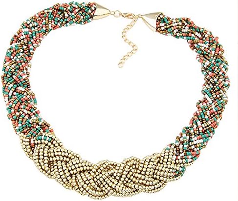 Shanghang Women's Statement Bib Collar Necklace Bohemia Choker Jewellery (Multi-Color)