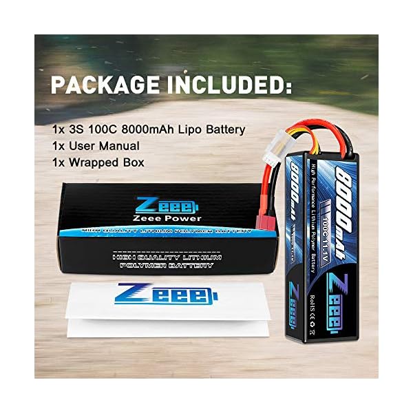 Zeee 3S Lipo Akku 11,1V 8000mAh 100C Hardcase Batterie mit Deans T Stecker für RC Evader BX Auto Car Truck LKW Truggy RC… – Bild 8