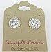 Summerfield Collection Silver-tone Metallic Faux Druzy Stone Stud Earrings 12mm (Silver)