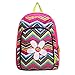 MGgear 17 inch Flower & ZigZag Pattern Kids School Book Bag / Backpack for Girls