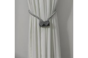 2PCS Magnetic Curtain Tiebacks Upgrade with a Thicker Twist Rope & Strong Magnet Tieback Window Treatment Holdbacks Draperies