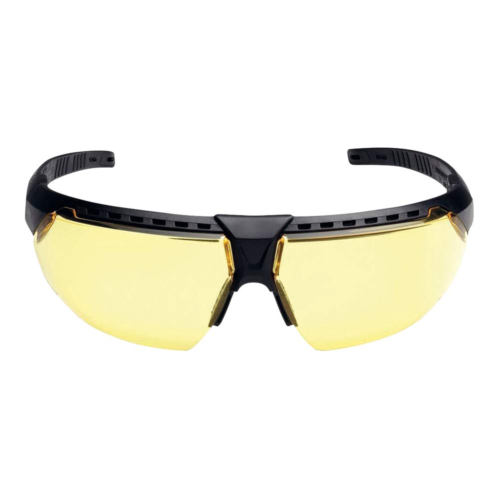 Honeywell H94221 Avatar Safety Glass, Yellow Viewing Window, Black Frame, HydroShild Anti-fog