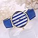 PromiseU Fashion Women Geneva Stripes Dial Leather Band Quartz Watch
