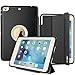 SEYMAC Compatible with iPad Mini 1/2/3 Case, Three Layer Drop Protection Rugged Protective Heavy Duty Case Magnetic Smart Auto Wake/Sleep Cover for iPad Mini 1/2/3(Black/Cream)