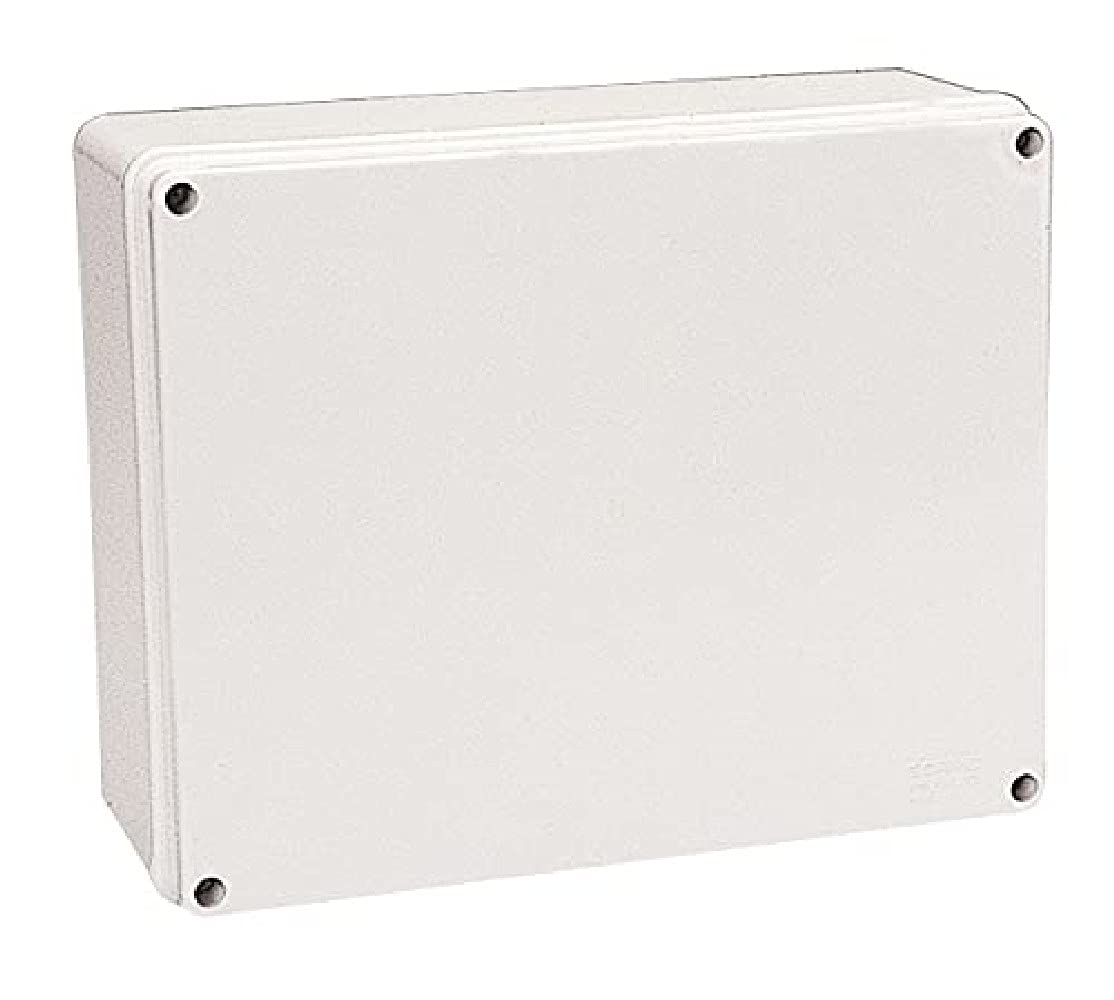 Poly Pool PP0294 Rectangular Wall Junction Box, Internal Dimensions 240 x 190 x 90 mm, Thermoplastic, Grey