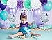 Mermaid Confetti Balloons 20pcs, White Dark Purple Light Purple Aqua Blue Gold Confetti Balloon 12