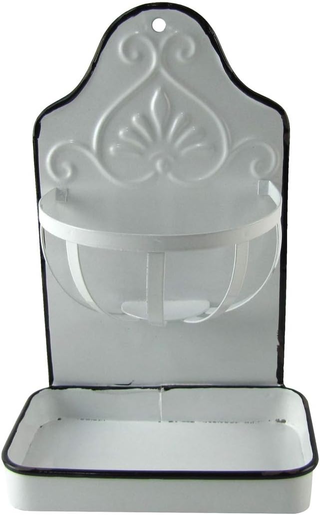 TG,LLC Treasure Gurus Antique Style Enamel Bathroom Sink Soap Dish Bath Shower Rustic Sponge Holder