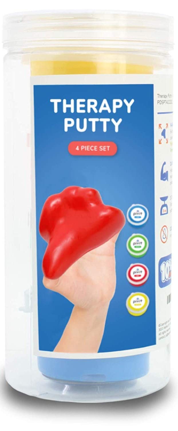 Buy Pivit Therapy Putty Hand Exerciser Stress Balls for Adults 4 Pack Fingers Hands & Grip
