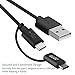 Type C/Micro USB 2-in-1 Duo Cable (3.3 ft), JOTO Micro Type-C Duo Cable with Type C Convert Adapter, Charging Data Sync Cable for Both Micro USB Devices and Type-C Devices (Black)