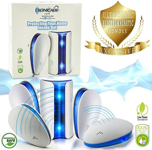 Ultrasonic Electromagnetic Pest Repeller control/2 models/5 PACK-Plug In Indoor-Electronic Pest Reject Repllent for Mosquitoes/Mice/Ants/Spiders/Roaches/Insects-Replace Mouse Traps/Non-toxic/Pet Safe