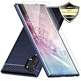 Galaxy Note 10 Plus Case with Screen Protector,Dahkoiz Shock Absorption Galaxy Note 10 Plus 5G Case Slim TPU Bumper Cover Lightweight Protective Phone Case for Samsung Galaxy Note10 Plus/5G/Pro,Blue