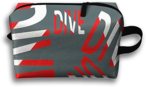 Vintage Distressed Dive Flag Scuba Diving Men's Zipper Travel Cosmetic Hanging Organizer Toiletry Pouch Bag