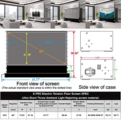 VIVIDSTORM S PRO Ultra Short Throw Laser Projector Screen,White Housing