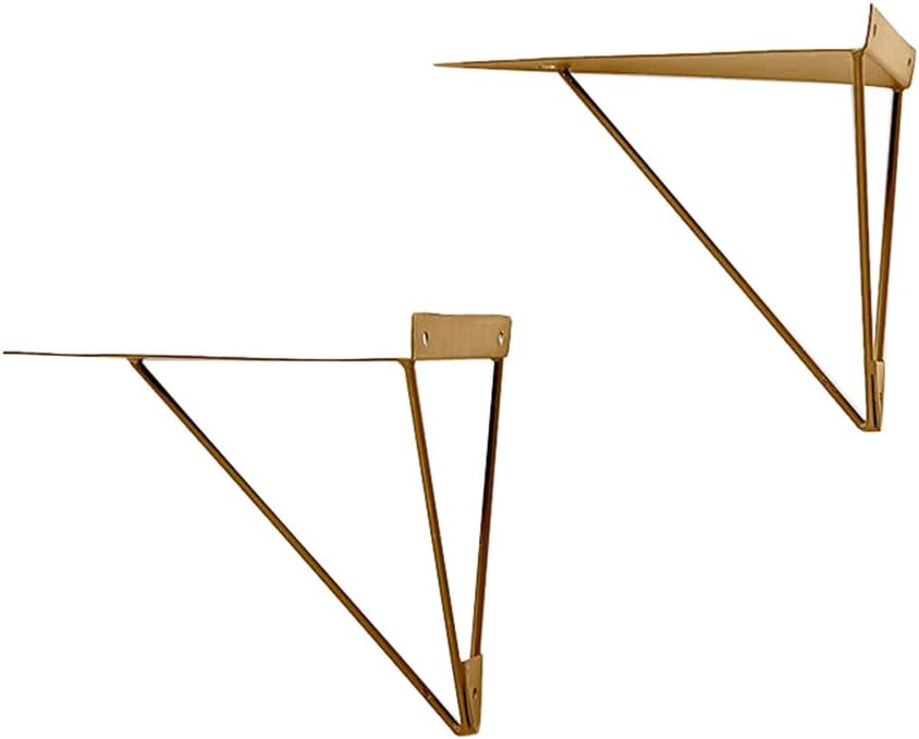 2 wall shelf black triangle wall frame support frame Nordic wrought iron simple style wall-mounted shelf bracket for bookshelf, garden frame, etc, saving space