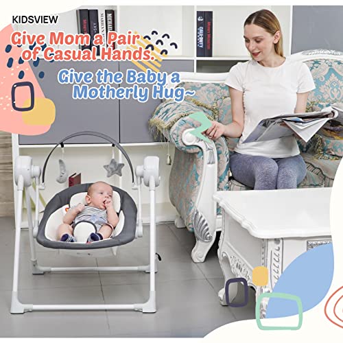 Electric Portable Baby Swing, Baby Swings for Infants to Toddler with